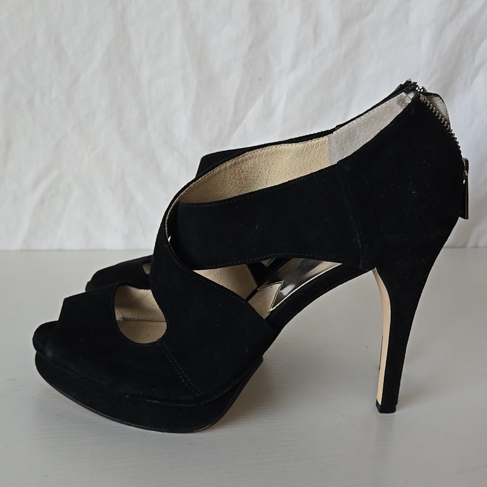 Michael Michael Kors Elena Elegant Black Criss Cross High Heels NYE Party 10M - Picture 3 of 11